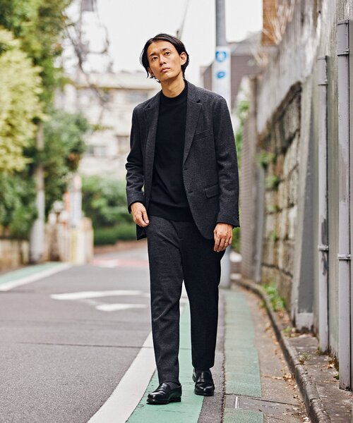 EDIFICE（エディフィス）の「コットン/ウール ジャージー イージースラックス【セットアップ着用可】（スラックス・メンズ・ネイビー/ブラックミックス/ブラック系その他/ダークブルー・LARGE/SMALL/X-LARGE/MEDIUM）」の10枚目の写真