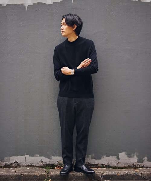 EDIFICE（エディフィス）の「コットン/ウール ジャージー イージースラックス【セットアップ着用可】（スラックス・メンズ・ネイビー/ブラックミックス/ブラック系その他/ダークブルー・LARGE/SMALL/X-LARGE/MEDIUM）」の11枚目の写真