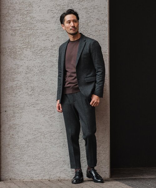 EDIFICE（エディフィス）の「コットン/ウール ジャージー イージースラックス【セットアップ着用可】（スラックス・メンズ・ネイビー/ブラックミックス/ブラック系その他/ダークブルー・LARGE/SMALL/X-LARGE/MEDIUM）」の13枚目の写真