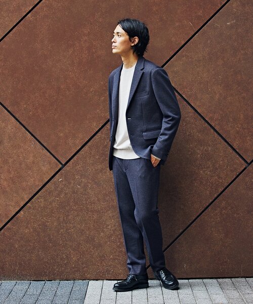 EDIFICE（エディフィス）の「コットン/ウール ジャージー イージースラックス【セットアップ着用可】（スラックス・メンズ・ネイビー/ブラックミックス/ブラック系その他/ダークブルー・LARGE/SMALL/X-LARGE/MEDIUM）」の20枚目の写真