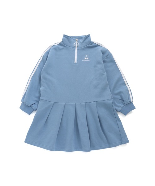 JENNI love（ジェニィラブ）の「【再入荷】【コットン100％】ハーフZIPそでラインワンピ（ワンピース・キッズ・ブラック/ブルー/グレー・130cm/140cm/150cm/160cm）」の21枚目の写真