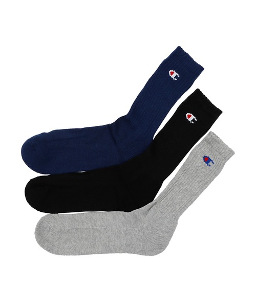 Champion（チャンピオン）の「【Champion/チャンピオン】メンズ 【3足組】 フルレングスソックス【ハーフパイル】（ソックス/靴下・メンズ・ヘザーグレー/ブラック/ホワイト/その他・MEDIUM/SMALL/LARGE）」の2枚目の写真