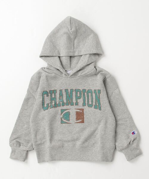 Champion（チャンピオン）の「チャンピオン  チャンピオン スウェットパーカー_Champion HOODED SWEATSHIRT（スウェット・キッズ・オフホワイト/ブルー/ブラック/グレー・130cm/120cm/140cm/100cm/110cm）」の3枚目の写真