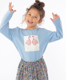SHIPS KIDS:100～130cm / ツイン バード フェイクファー 長袖 TEE