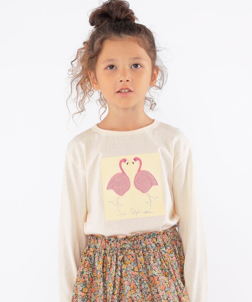 SHIPS（シップス）の「SHIPS KIDS:100～130cm / ツイン バード フェイクファー 長袖 TEE（Tシャツ/カットソー・キッズ・ライトブルー/オフホワイト・110/130/120/100）」の22枚目の写真
