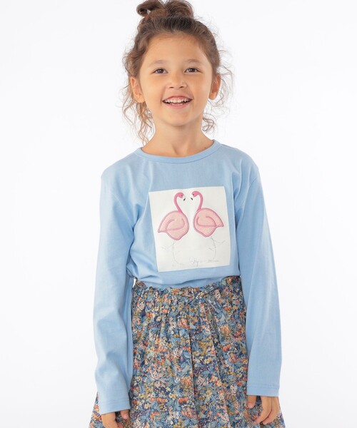 SHIPS（シップス）の「SHIPS KIDS:100～130cm / ツイン バード フェイクファー 長袖 TEE（Tシャツ/カットソー・キッズ・ライトブルー/オフホワイト・110/130/120/100）」の18枚目の写真