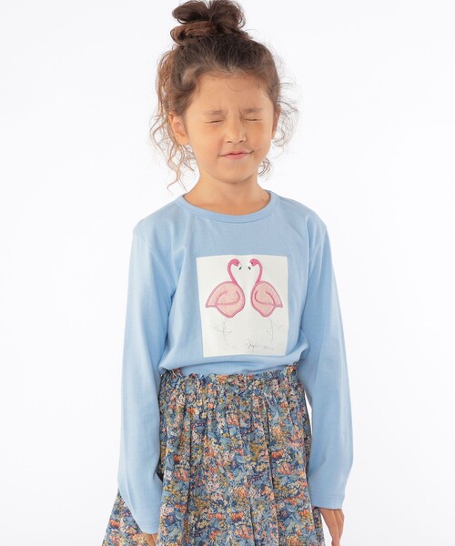 SHIPS（シップス）の「SHIPS KIDS:100～130cm / ツイン バード フェイクファー 長袖 TEE（Tシャツ/カットソー・キッズ・ライトブルー/オフホワイト・110/130/120/100）」の17枚目の写真