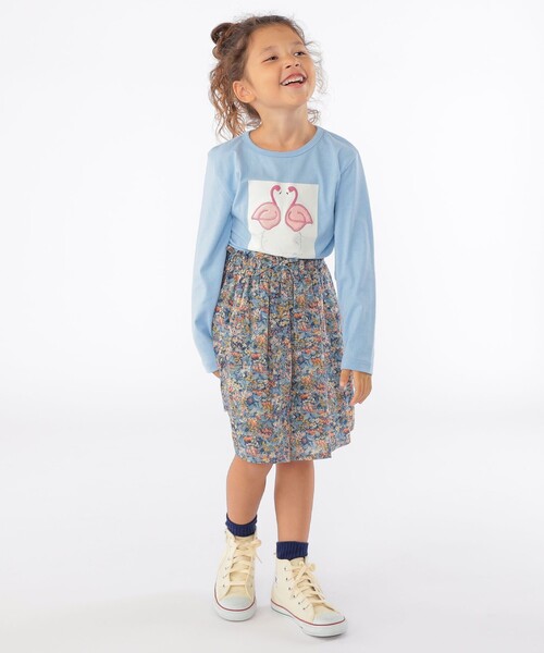 SHIPS（シップス）の「SHIPS KIDS:100～130cm / ツイン バード フェイクファー 長袖 TEE（Tシャツ/カットソー・キッズ・ライトブルー/オフホワイト・110/130/120/100）」の15枚目の写真