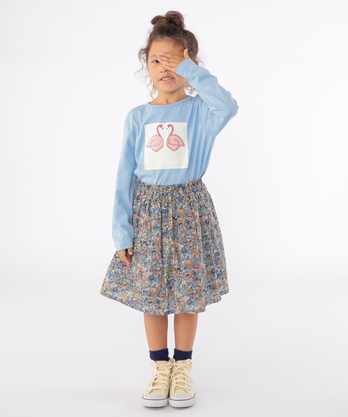 SHIPS（シップス）の「SHIPS KIDS:100～130cm / ツイン バード フェイクファー 長袖 TEE（Tシャツ/カットソー・キッズ・ライトブルー/オフホワイト・110/130/120/100）」の13枚目の写真
