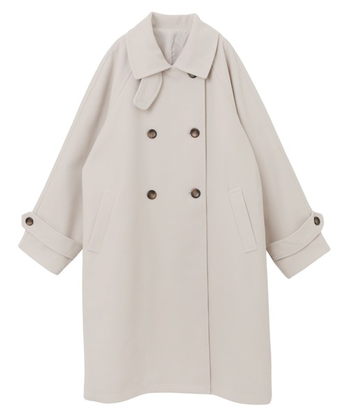 andme（アンドミー）の「ニットモッサスタンドカラー2wayコート（ステンカラーコート・レディース・ブラウン/ブラック/アイボリー/グレイッシュベージュ・M/L）」の9枚目の写真