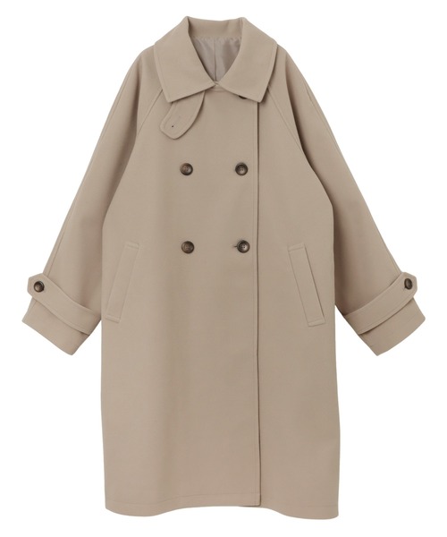 andme（アンドミー）の「ニットモッサスタンドカラー2wayコート（ステンカラーコート・レディース・ブラウン/ブラック/アイボリー/グレイッシュベージュ・M/L）」の8枚目の写真