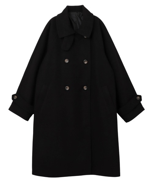 andme（アンドミー）の「ニットモッサスタンドカラー2wayコート（ステンカラーコート・レディース・ブラウン/ブラック/アイボリー/グレイッシュベージュ・M/L）」の7枚目の写真