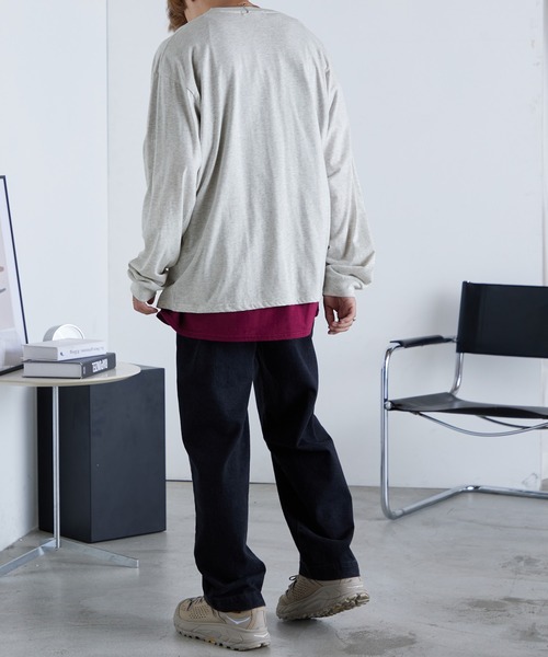 Anchor Smith（アンカー スミス）の「ビッグシルエット ヴィンテージライクロックデザインプリント長袖Tシャツ（Tシャツ/カットソー・メンズ・ホワイト系2/ホワイト系1/ネイビー/ライトグレー系1/チャコール/グレー系2/グレー系1/オフホワイト・M/L）」の14枚目の写真