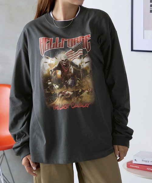 Anchor Smith（アンカー スミス）の「ビッグシルエット ヴィンテージライクロックデザインプリント長袖Tシャツ（Tシャツ/カットソー・メンズ・ホワイト系2/ホワイト系1/ネイビー/ライトグレー系1/チャコール/グレー系2/グレー系1/オフホワイト・M/L）」の22枚目の写真