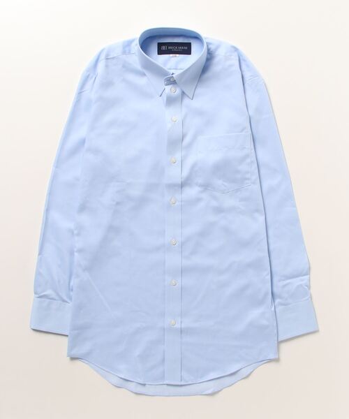 TOKYO SHIRTS（トウキョウシャツ）の「形態安定ノーアイロン レギュラー 長袖ビジネスワイシャツ（ビジネスシャツ・メンズ・ブルー・首回り39cm-裄丈84cm/首回り43cm-裄丈86cm/首回り39cm-裄丈80cm/首回り42cm-裄丈86cm/首回り42cm-裄丈82cm/首回り41cm-裄丈86cm/首回り37cm-裄丈80cm/首回り41cm-裄丈82cm/首回り43cm-裄丈82cm/首回り37cm-裄丈84cm）」の5枚目の写真
