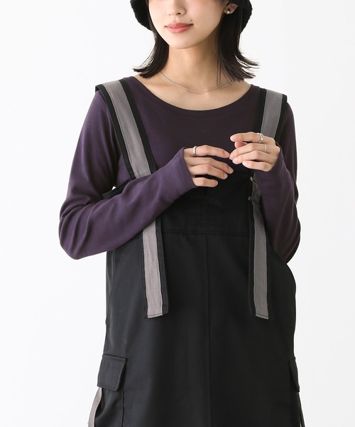 n'OrLABEL（ノアールレーベル）の「【機能素材】『ラウンドネックロンT』（Tシャツ/カットソー・レディース・ブラック/モカ/アイボリー/グレイッシュベージュ/ネイビー/チャコール/ボルドー・L/M/LL）」の6枚目の写真