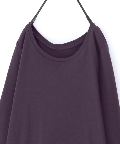 n'OrLABEL（ノアールレーベル）の「【機能素材】『ラウンドネックロンT』（Tシャツ/カットソー・レディース・ブラック/モカ/アイボリー/グレイッシュベージュ/ネイビー/チャコール/ボルドー・L/M/LL）」の20枚目の写真