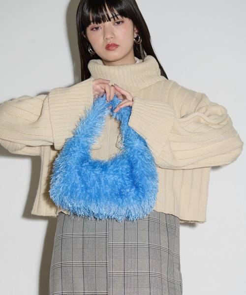 THE YOn（ザヨン）の「ワンハンドルフリンジファーミニバッグ（ハンドバッグ・レディース・アイボリー/ブルー/ライム/ブラック・FREE）」の4枚目の写真