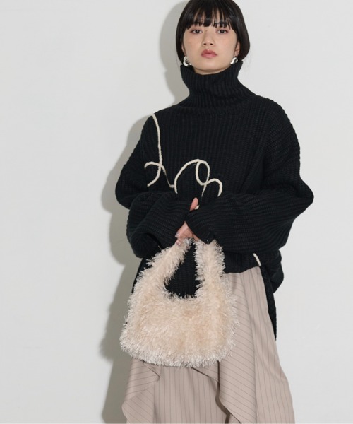 THE YOn（ザヨン）の「ワンハンドルフリンジファーミニバッグ（ハンドバッグ・レディース・アイボリー/ブルー/ライム/ブラック・FREE）」の13枚目の写真