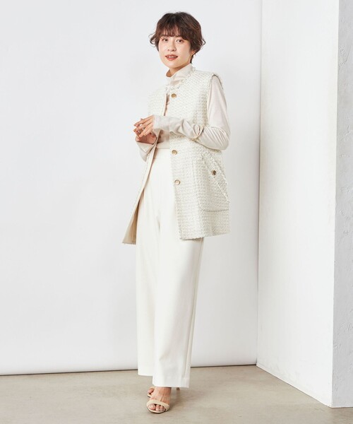 NOLLEY’S（ノーリーズ）の「ラメ天竺シアーハイネックプルオーバーカットソー（Tシャツ/カットソー・レディース・ゴールド/シルバー・38）」の3枚目の写真