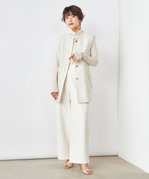 NOLLEY’S（ノーリーズ）の「ラメ天竺シアーハイネックプルオーバーカットソー（Tシャツ/カットソー・レディース・ゴールド/シルバー・38）」の4枚目の写真