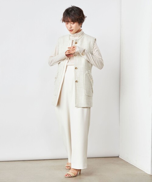 NOLLEY’S（ノーリーズ）の「ラメ天竺シアーハイネックプルオーバーカットソー（Tシャツ/カットソー・レディース・ゴールド/シルバー・38）」の5枚目の写真