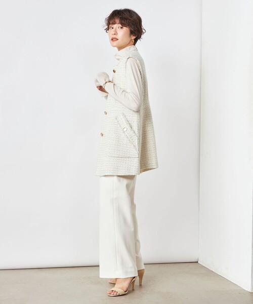 NOLLEY’S（ノーリーズ）の「ラメ天竺シアーハイネックプルオーバーカットソー（Tシャツ/カットソー・レディース・ゴールド/シルバー・38）」の6枚目の写真