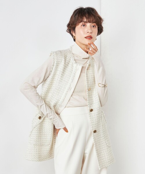 NOLLEY’S（ノーリーズ）の「ラメ天竺シアーハイネックプルオーバーカットソー（Tシャツ/カットソー・レディース・ゴールド/シルバー・38）」の12枚目の写真