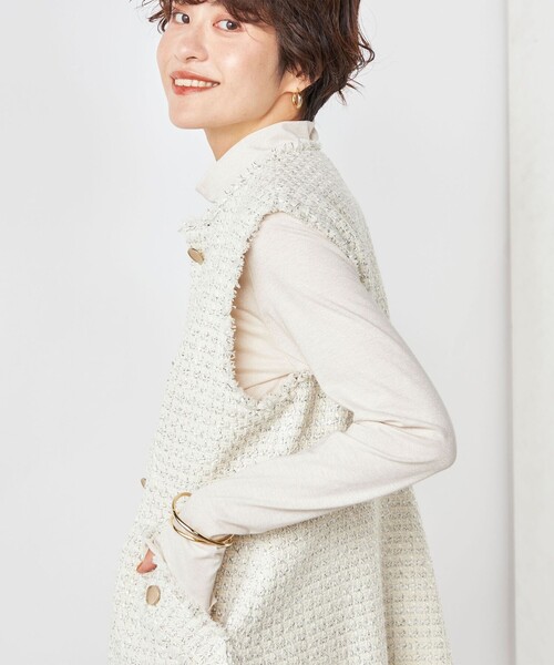 NOLLEY’S（ノーリーズ）の「ラメ天竺シアーハイネックプルオーバーカットソー（Tシャツ/カットソー・レディース・ゴールド/シルバー・38）」の16枚目の写真