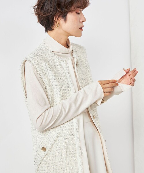 NOLLEY’S（ノーリーズ）の「ラメ天竺シアーハイネックプルオーバーカットソー（Tシャツ/カットソー・レディース・ゴールド/シルバー・38）」の19枚目の写真