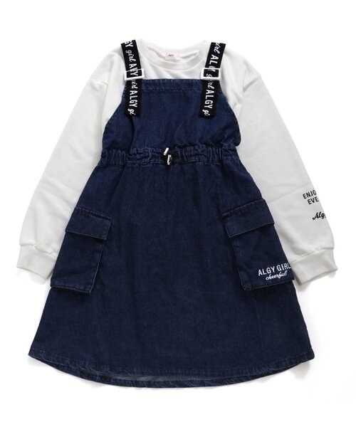 algy(アルジー)の「カーゴワンピ&トレーナーセット(ワンピース・キッズ・インディゴブルー/ブラック・X-SMALL/MEDIUM/SMALL/XX-SMALL)」の2枚目の写真