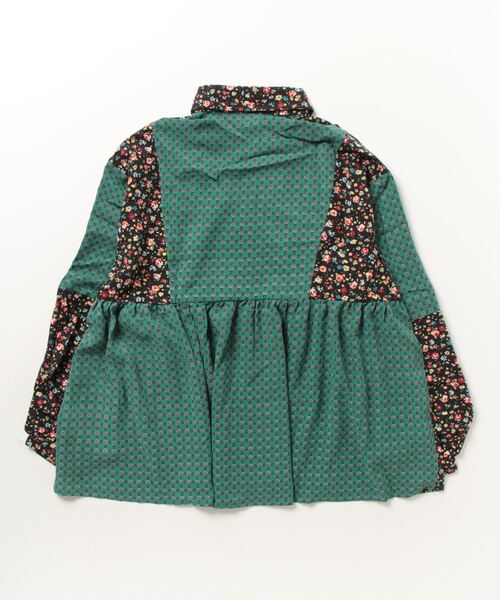 sandy（サンディー）の「【sandy】起毛ｘプリントパッチワークＢＬ（シャツ/ブラウス・レディース・グリーン・FREE）」の2枚目の写真