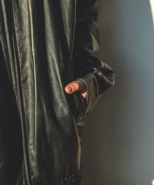 BEAMS(ビームス)の「ワイドフィット 4ポケット レザー ブルゾン(ブルゾン・メンズ・ブラック・XL/L/M/S)」の16枚目の写真