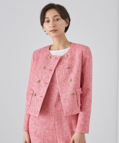 ANAYI（アナイ）の「メランジツイードノーカラー ジャケット（ノー