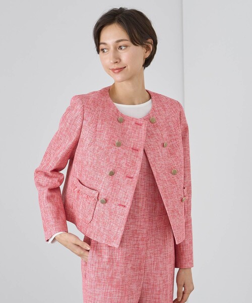 ANAYI（アナイ）の「メランジツイードノーカラー ジャケット（ノー