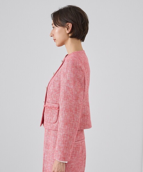 ANAYI（アナイ）の「メランジツイードノーカラー ジャケット（ノー