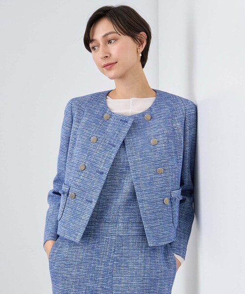 ANAYI（アナイ）の「メランジツイードノーカラー ジャケット（ノー