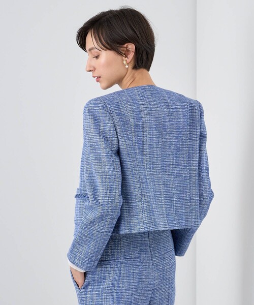 ANAYI（アナイ）の「メランジツイードノーカラー ジャケット（ノー