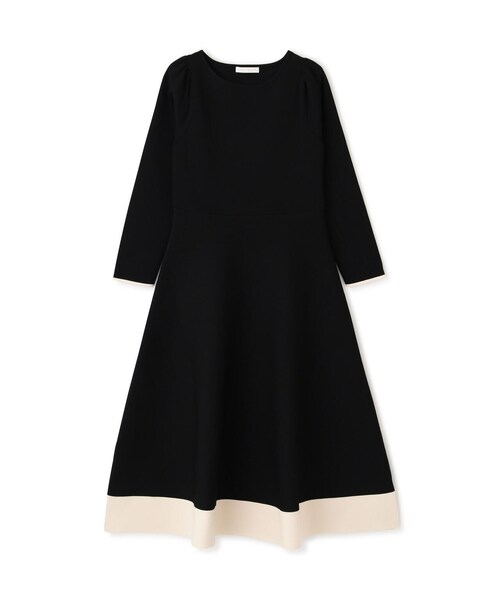 PROPORTION BODY DRESSING(プロポーションボディドレッシング)の「バイカラーニットワンピース / 1214140108(ワンピース・レディース・ブラック/オフホワイト・MEDIUM/SMALL)」の8枚目の写真