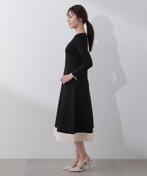 PROPORTION BODY DRESSING(プロポーションボディドレッシング)の「バイカラーニットワンピース / 1214140108(ワンピース・レディース・ブラック/オフホワイト・MEDIUM/SMALL)」の13枚目の写真