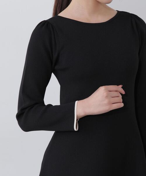 PROPORTION BODY DRESSING(プロポーションボディドレッシング)の「バイカラーニットワンピース / 1214140108(ワンピース・レディース・ブラック/オフホワイト・MEDIUM/SMALL)」の16枚目の写真