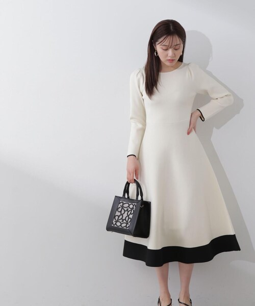 PROPORTION BODY DRESSING(プロポーションボディドレッシング)の「バイカラーニットワンピース / 1214140108(ワンピース・レディース・ブラック/オフホワイト・MEDIUM/SMALL)」の19枚目の写真