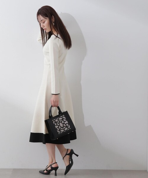 PROPORTION BODY DRESSING(プロポーションボディドレッシング)の「バイカラーニットワンピース / 1214140108(ワンピース・レディース・ブラック/オフホワイト・MEDIUM/SMALL)」の21枚目の写真