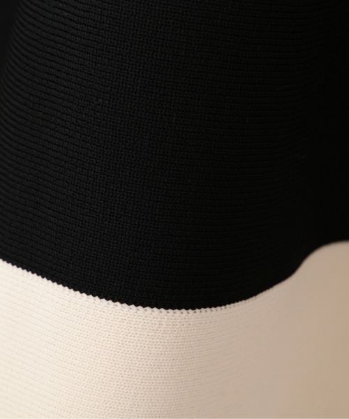 PROPORTION BODY DRESSING(プロポーションボディドレッシング)の「バイカラーニットワンピース / 1214140108(ワンピース・レディース・ブラック/オフホワイト・MEDIUM/SMALL)」の4枚目の写真