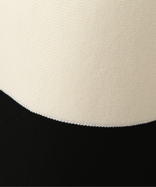 PROPORTION BODY DRESSING(プロポーションボディドレッシング)の「バイカラーニットワンピース / 1214140108(ワンピース・レディース・ブラック/オフホワイト・MEDIUM/SMALL)」の6枚目の写真