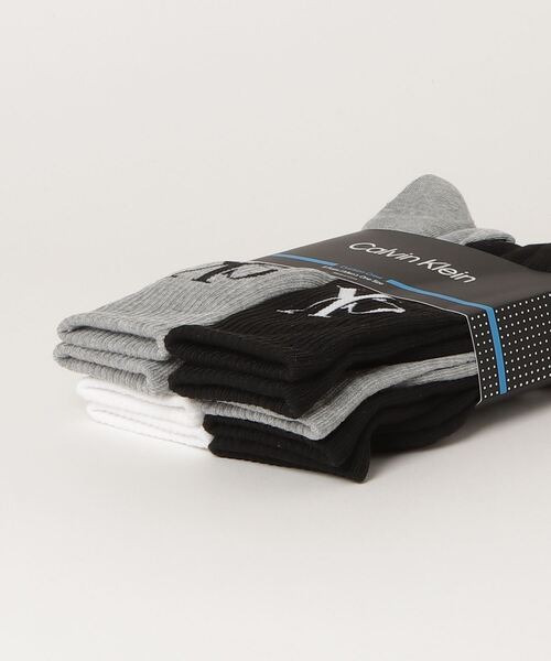 Calvin Klein（カルバン・クライン）の「【Calvin Klein/カルバンクライン】ワンポイントロゴ クッションクルーソックス 5足セット（ソックス/靴下・メンズ・ホワイト/マルチ・FREE）」の16枚目の写真