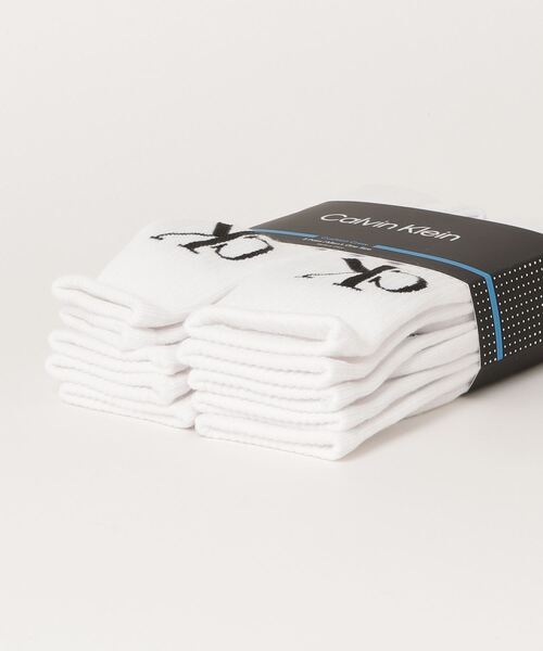 Calvin Klein（カルバン・クライン）の「【Calvin Klein/カルバンクライン】ワンポイントロゴ クッションクルーソックス 5足セット（ソックス/靴下・メンズ・ホワイト/マルチ・FREE）」の8枚目の写真