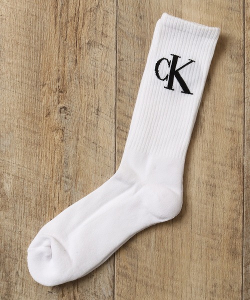 Calvin Klein（カルバン・クライン）の「【Calvin Klein/カルバンクライン】ワンポイントロゴ クッションクルーソックス 5足セット（ソックス/靴下・メンズ・ホワイト/マルチ・FREE）」の6枚目の写真