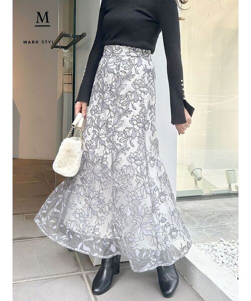 MERCURYDUO（マーキュリーデュオ）の「パール付きフレアスリーブリブニット（ニット/セーター・レディース・アイボリー/チャコールグレー/ブラック/ラベンダー/ベージュ・FREE）」の19枚目の写真