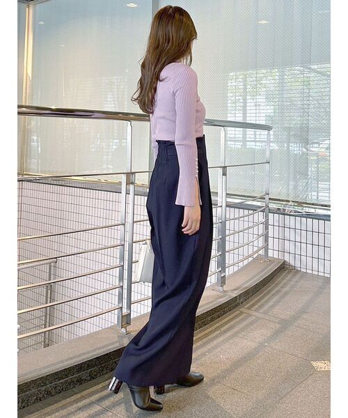 MERCURYDUO（マーキュリーデュオ）の「パール付きフレアスリーブリブニット（ニット/セーター・レディース・アイボリー/チャコールグレー/ブラック/ラベンダー/ベージュ・FREE）」の21枚目の写真